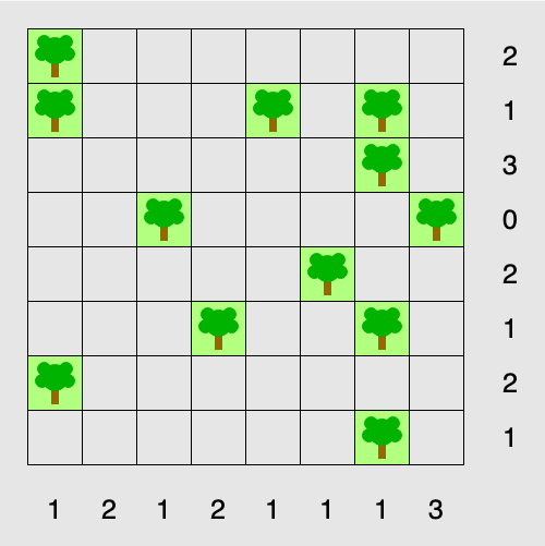 Tents and Trees — actual puzzle board on SonoTap