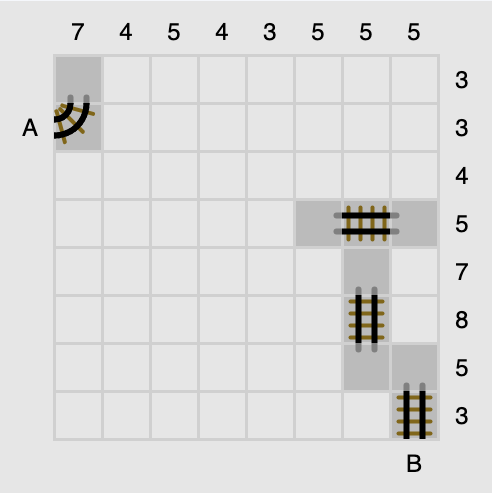 Train Tracks — actual puzzle board on SonoTap